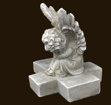 Engel auf Kreuz sitzend «In stillem Gedenken» Höhe: 13 cm