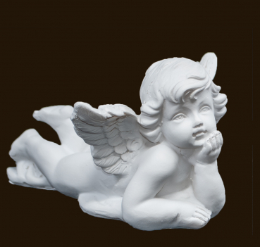 Engel liegend weiss (Figur 1) Höhe: 9 cm