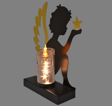Engel-Silhouette mit LED-Kerze Höhe: 28,5 cm