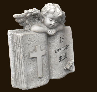 Engel mit Buch «Ich vermisse Euch» Höhe: 14 cm