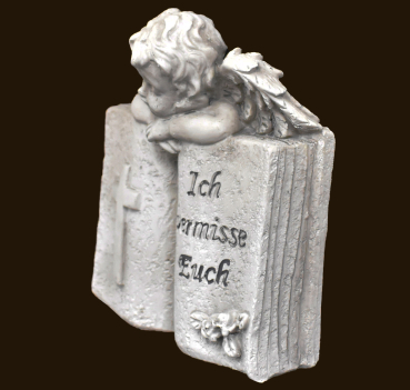 Engel mit Buch «Ich vermisse Euch» Höhe: 14 cm