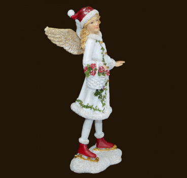 Nostalgie-Engel mit Rosenkorb (Figur 3) Höhe: 14 cm