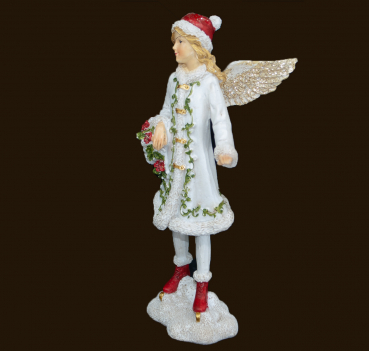 Nostalgie-Engel mit Rosenkorb (Figur 3) Höhe: 14 cm