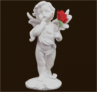 Engel stehend mit Rose (Figur 1) Höhe: 14 cm