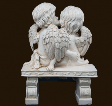 Engelpaar auf Bank Höhe: 24 cm