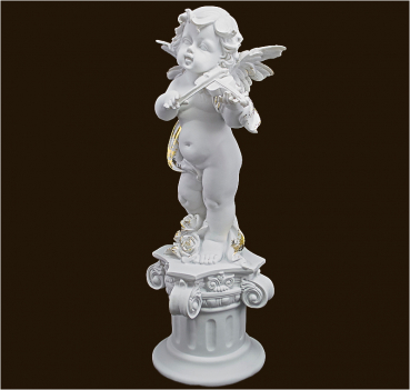 Engel auf Säule mit Geige Höhe: 38 cm