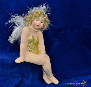 Engelfrau sitzend gold (Figur 2) Höhe: 22 cm