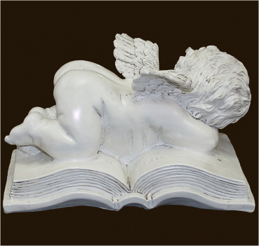 Engel schlafend auf Buch Höhe: 11 cm