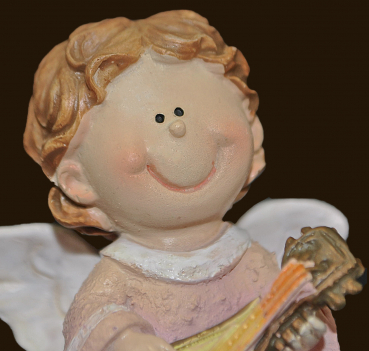 Engel mit Mandoline rosa Höhe: 5,5 cm