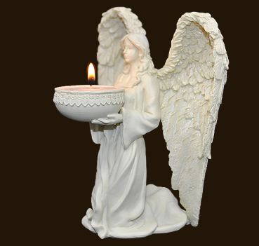 Engel auf Knie Teelichthalter Höhe: 18 cm