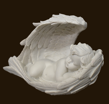 Grosser Engel in Engelflügeln schlafend (Figur 1) Höhe: 16 cm