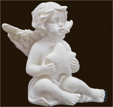 Engelchen sitzend mit Stern (Figur 2) Höhe: 5 cm
