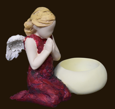 Betender Engel mit Kerzenhalter Höhe: 10 cm