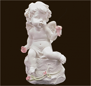 Rosengarten-Engel mit Rose Höhe: 10 cm
