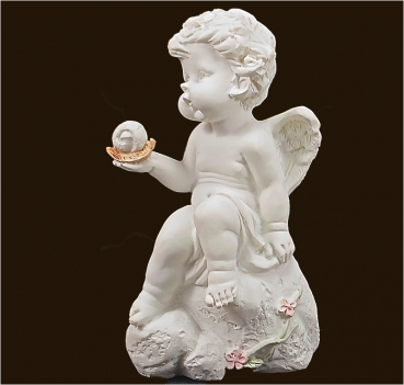 Rosengarten-Engel mit Schnecke Höhe: 10 cm