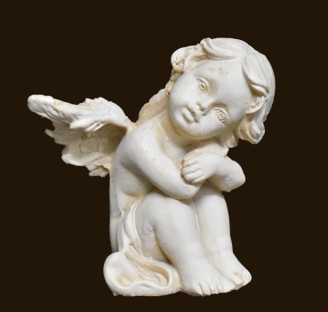 Sitzendes Engelchen antikweiss (Figur 1) Höhe: 6 cm