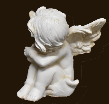 Sitzendes Engelchen antikweiss (Figur 1) Höhe: 6 cm