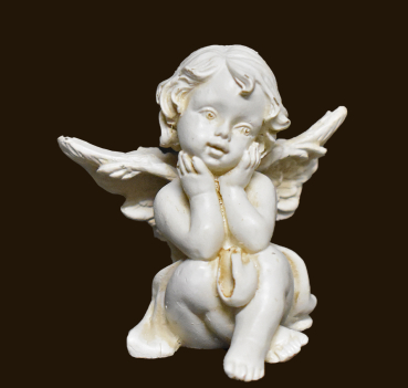 Sitzendes Engelchen antikweiss (Figur 2) Höhe: 6 cm