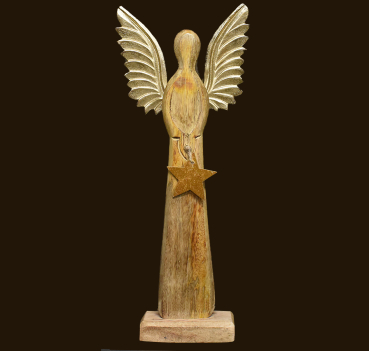 Engelfigur aus Holz Höhe: 45 cm