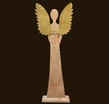 Engel-Statue aus Holz Höhe: 115 cm