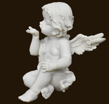 Engel sitzend mit Kusshand Höhe: 20 cm