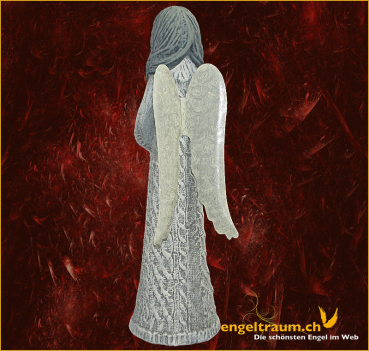 Engel Wollkleid grau Höhe 42 cm