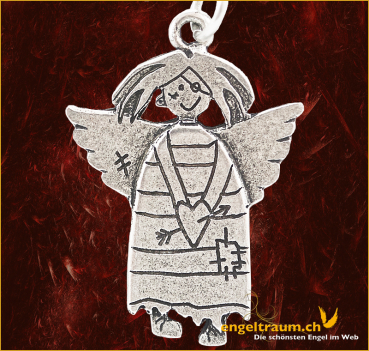 Engel-Schlüsselanhänger versilbert (Figur 4) Höhe: 5 cm