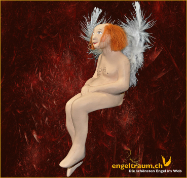Engel-Mann sitzend, rothaarig Höhe: 15 cm