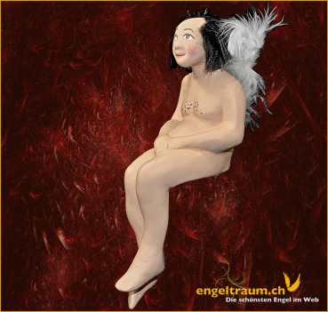 Engel-Mann sitzend, schwarzhaarig Höhe: 15 cm