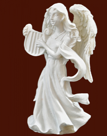 Kleine Engelfigur mit Leier Höhe: 6,5 cm