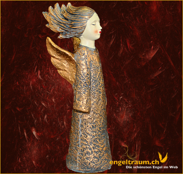 Moderne Engelfigur gold Höhe: 18 cm