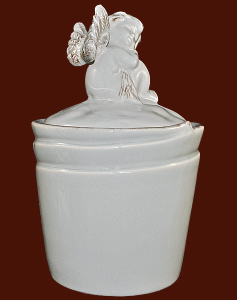 Engel-Topf Keramik braun Höhe: 20 cm