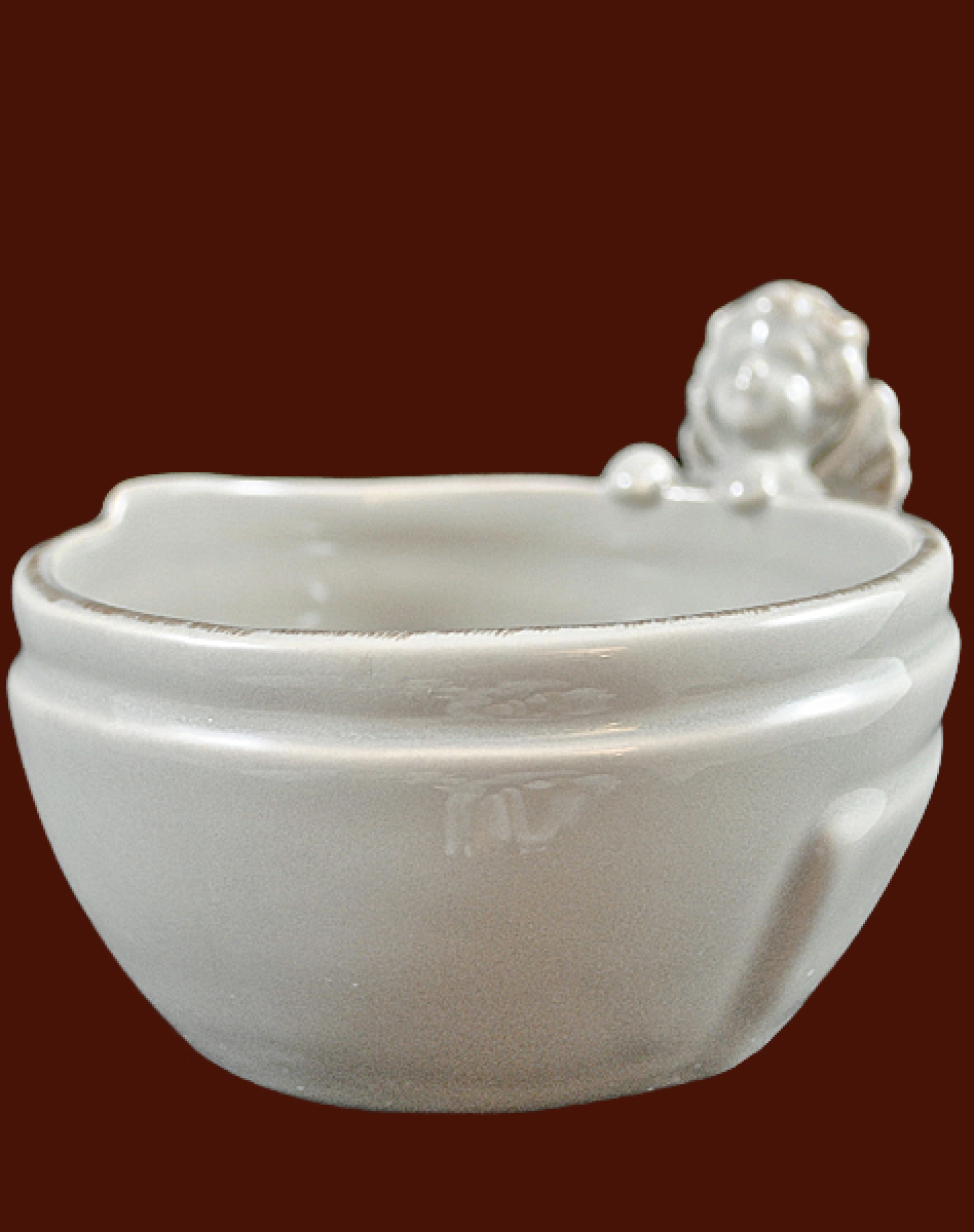 Engel-Schale Keramik braun Höhe: 6 cm