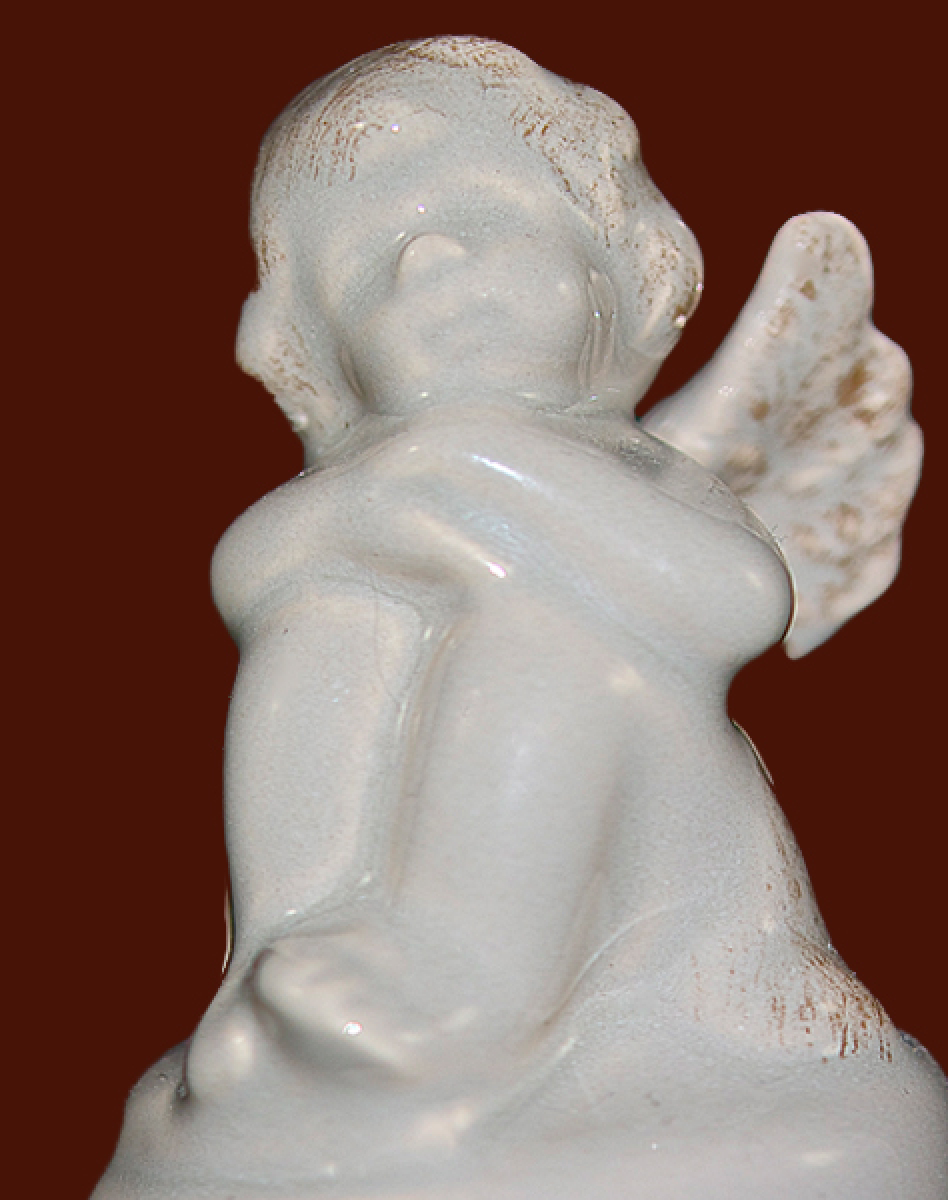 Engel-Glocke Keramik braun Höhe: 13 cm