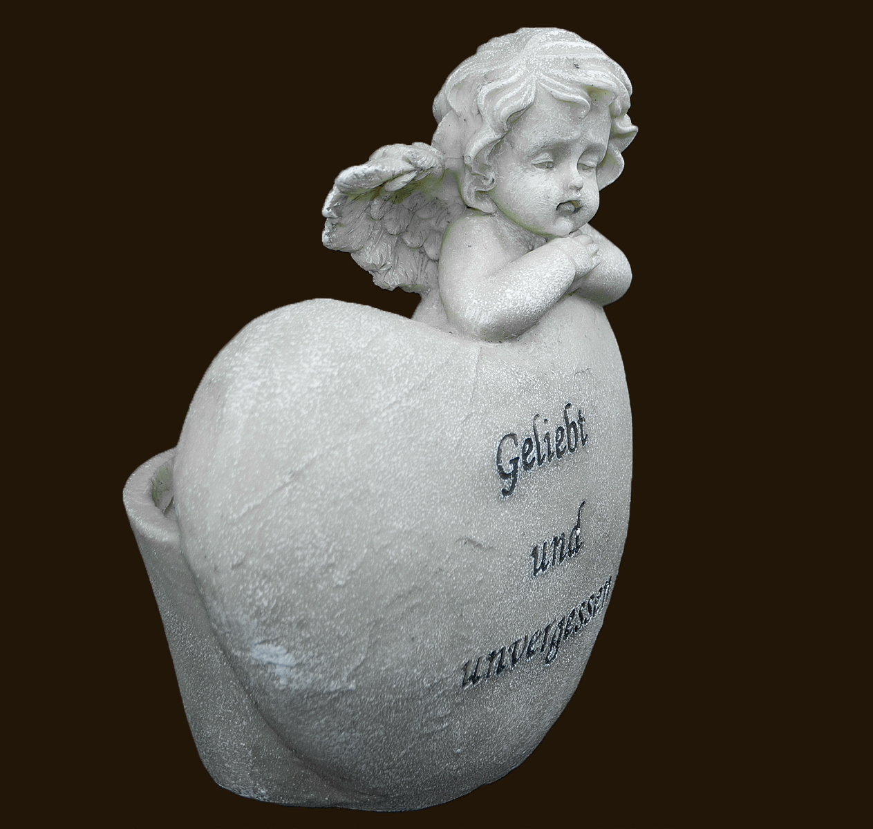 Engel auf Herz «Geliebt und unvergessen» Höhe: 16 cm