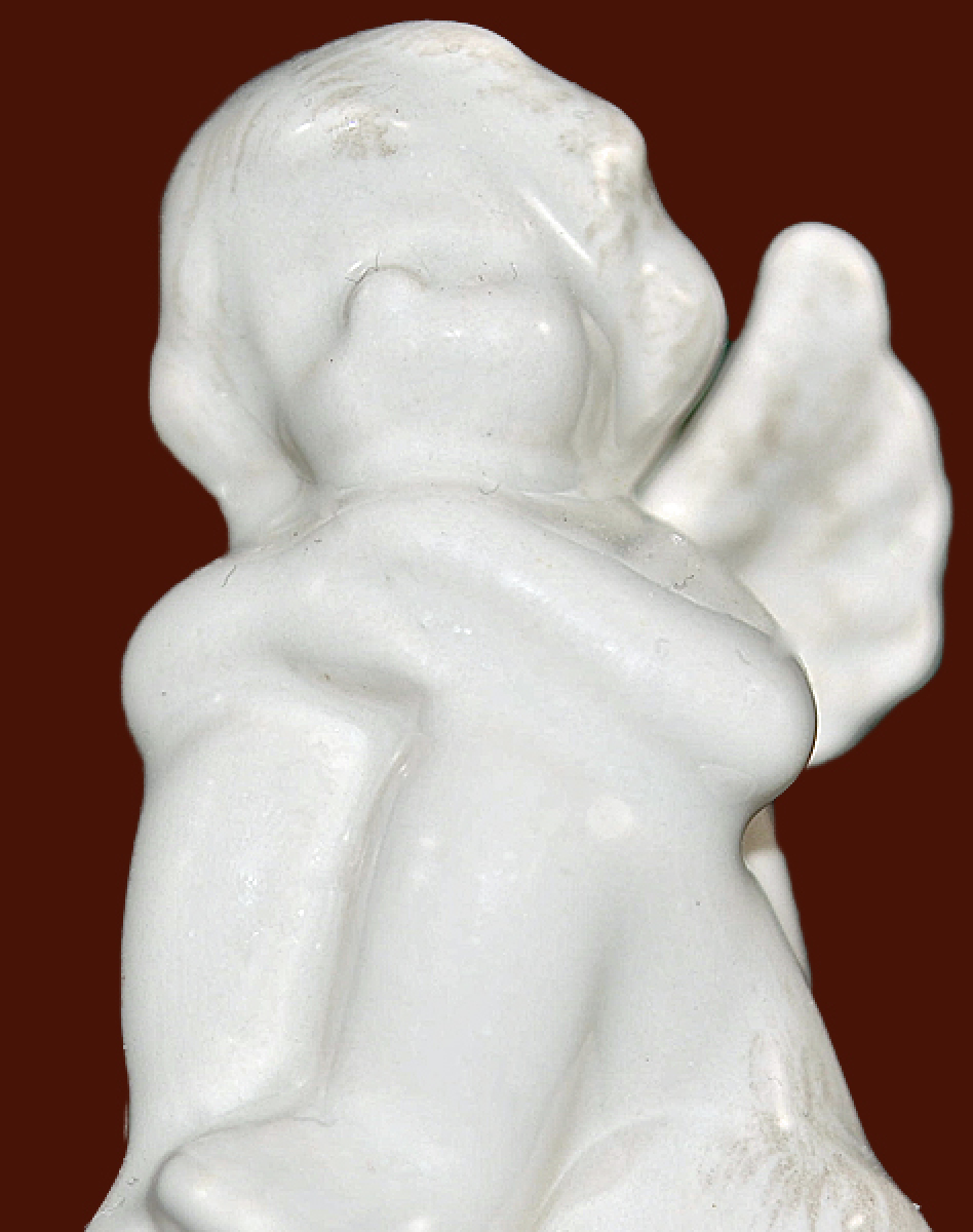 Engel-Glocke Keramik weiss Höhe: 13 cm