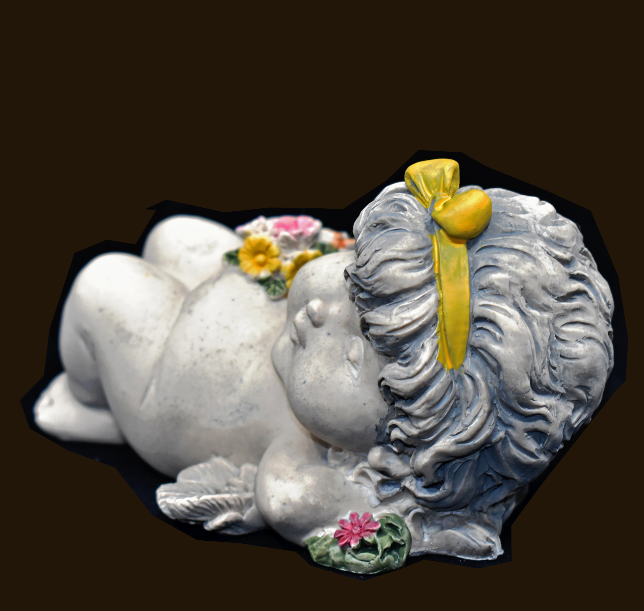 OLGA liegend mit Blumen (Figur 1) Höhe: 8 cm