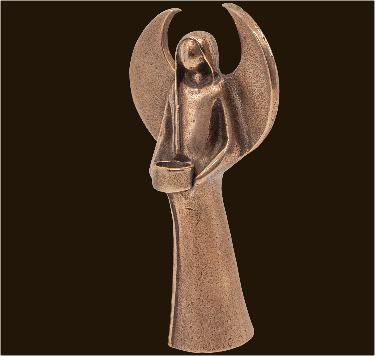 Bronzefigur Engel mit Kerze Höhe: 15,5 cm