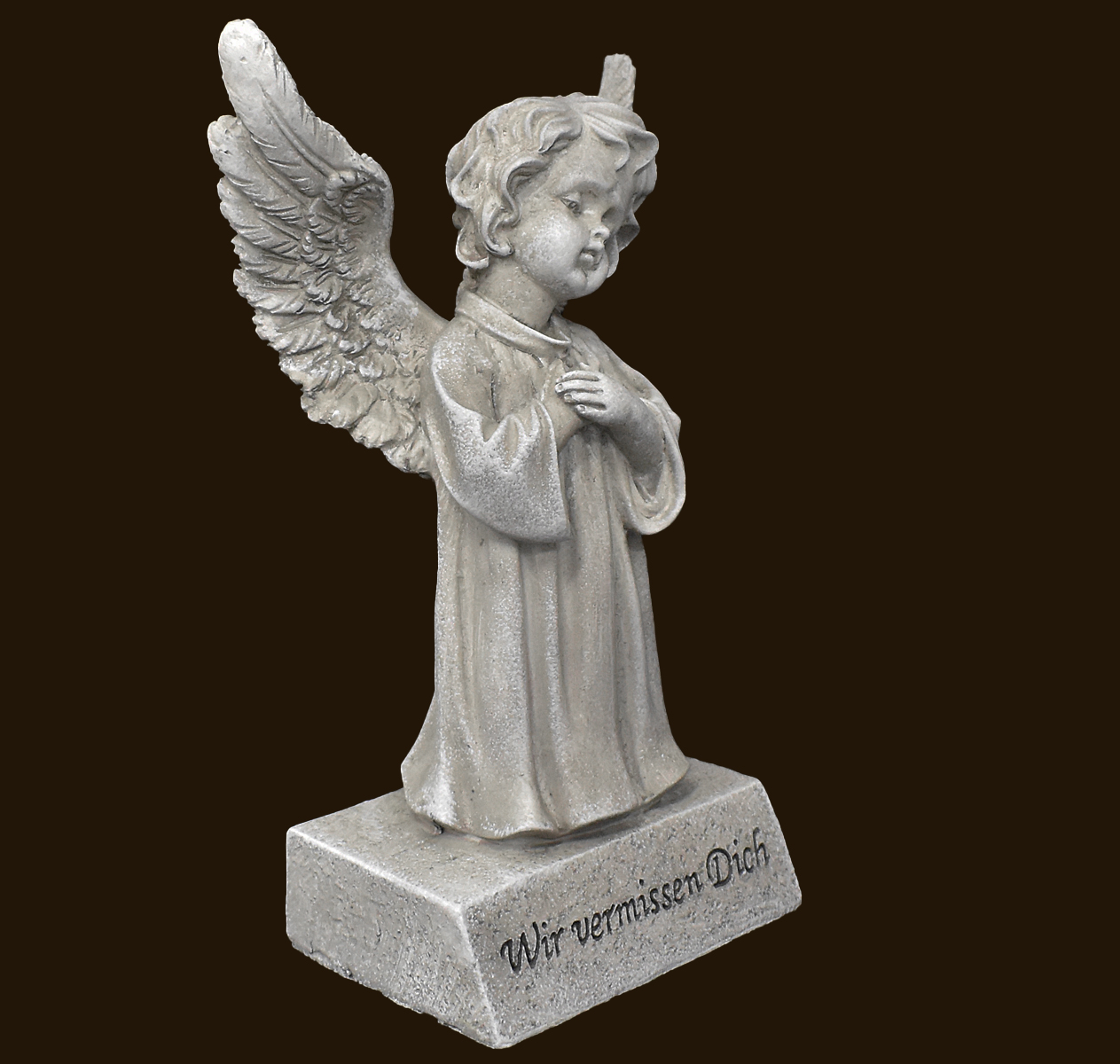 Engel stehend «Wir vermissen dich» (Figur 2) Höhe: 21 cm