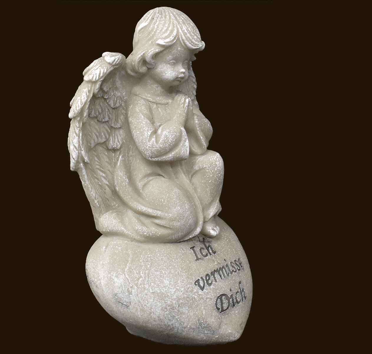 Engel auf Herz «Ich vermisse dich» Höhe 18 cm