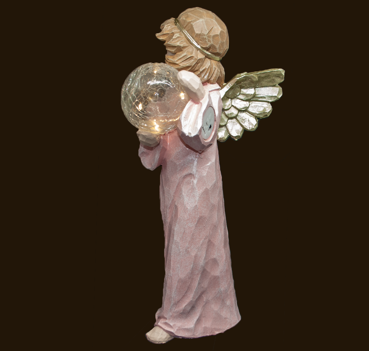 Engel mit LED-Kugel Höhe: 41 cm