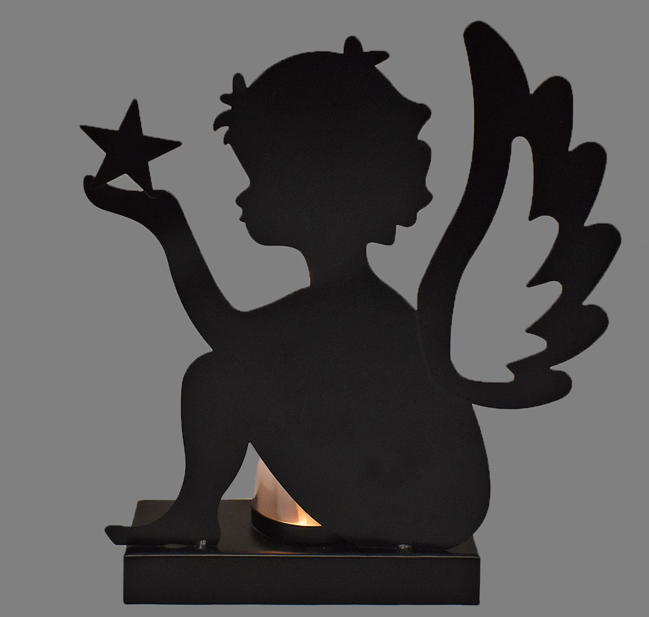 Engel-Silhouette mit LED-Kerze Höhe: 28,5 cm