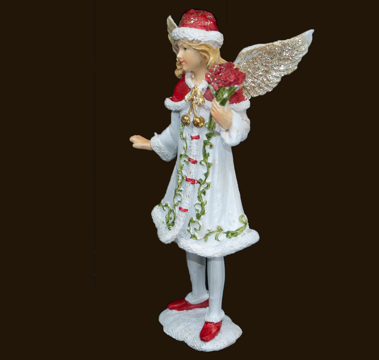 Nostalgie-Engel mit Rosenstrauss (Figur 4) Höhe: 14 cm