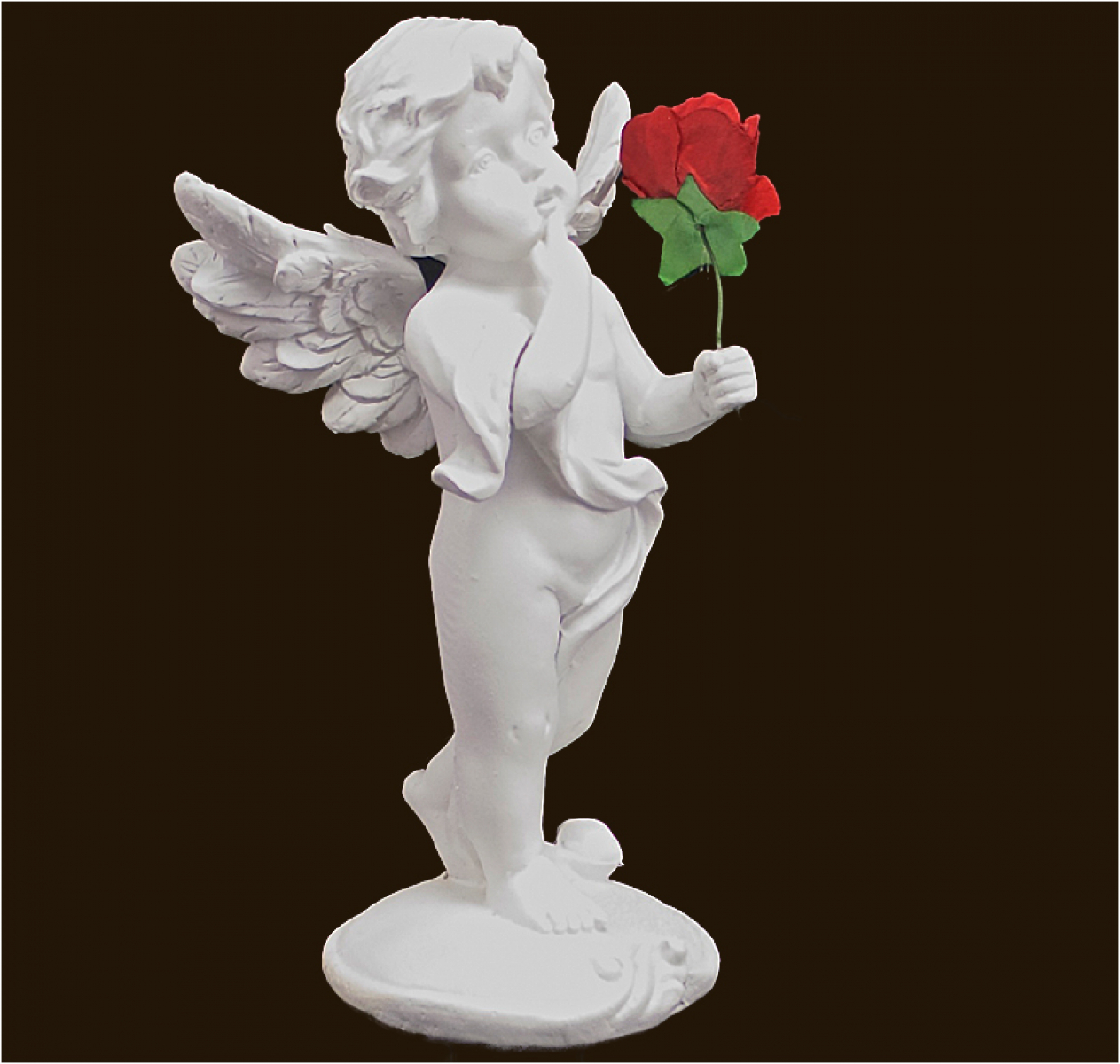 Engel stehend mit Rose (Figur 1) Höhe: 14 cm