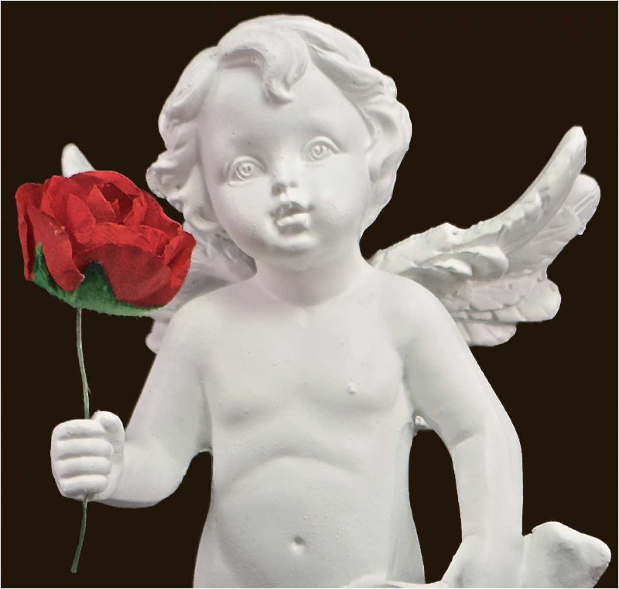 Engel stehend mit Rose (Figur 2) Höhe: 14 cm