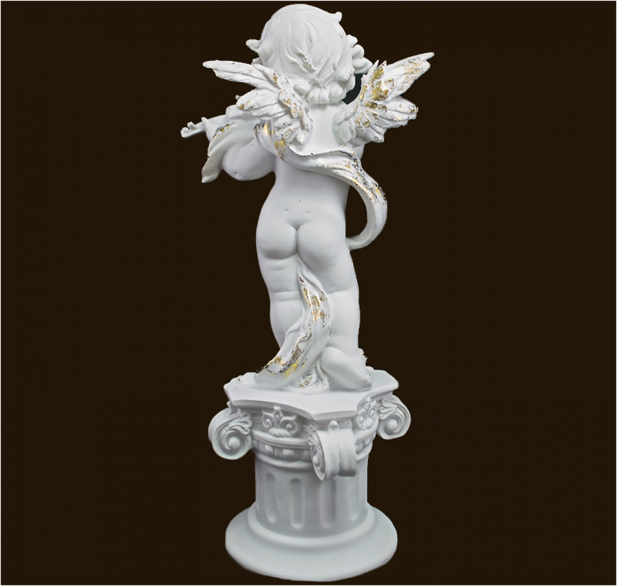 Engel auf Säule mit Geige Höhe: 38 cm