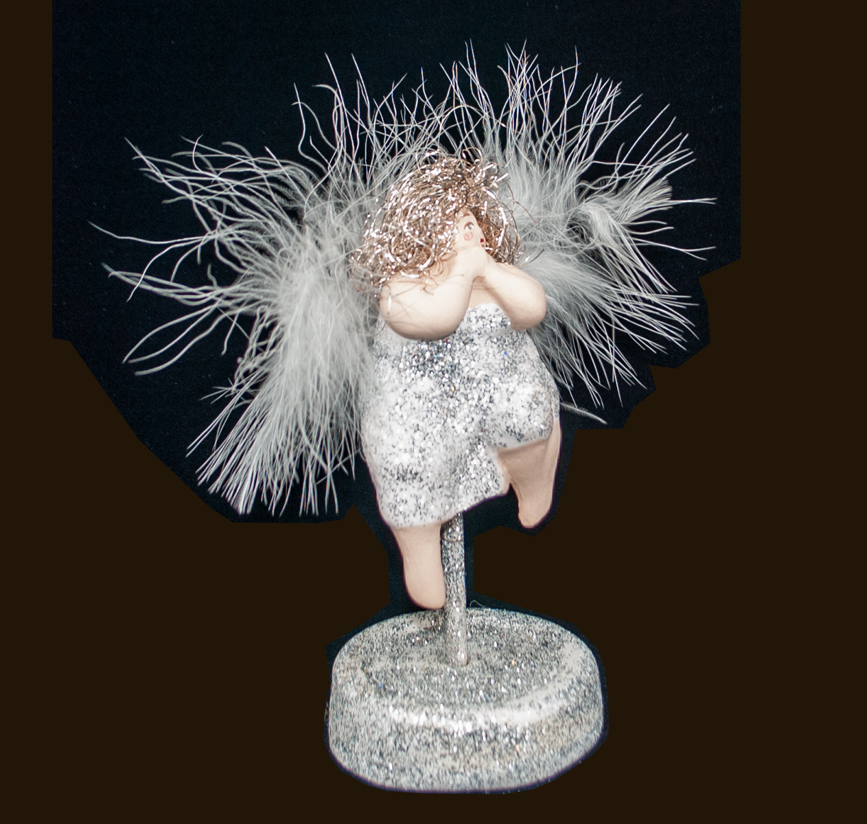 Engelfrau auf Sockel (Figur 3) silber Höhe: 13 cm