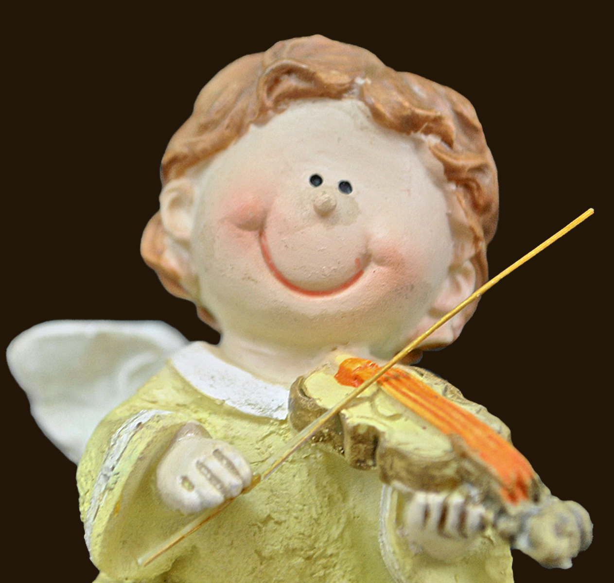 Engel mit Geige gelb Höhe: 5,5 cm