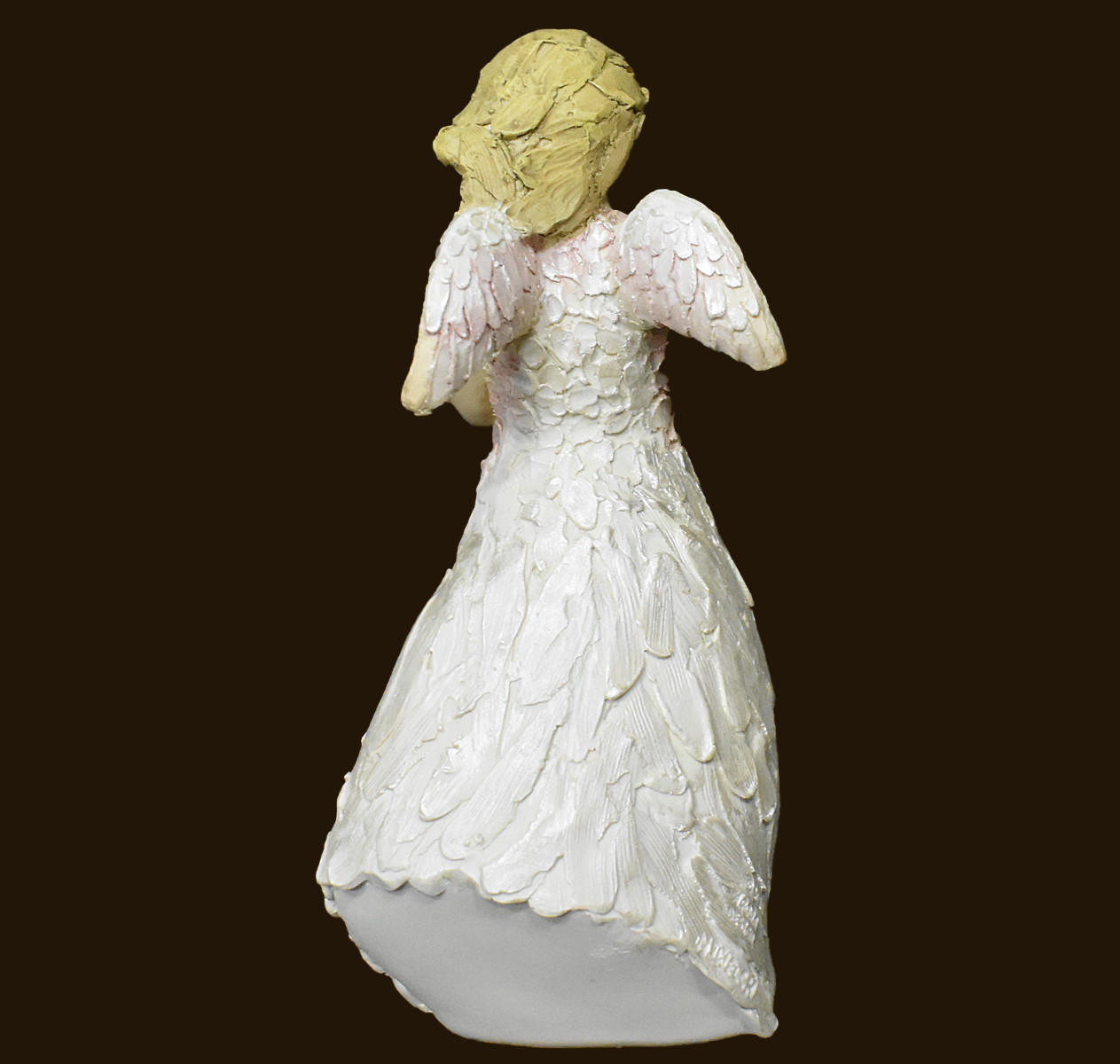 Engel-Skulptur stehend mit Kreuz Höhe 15 cm