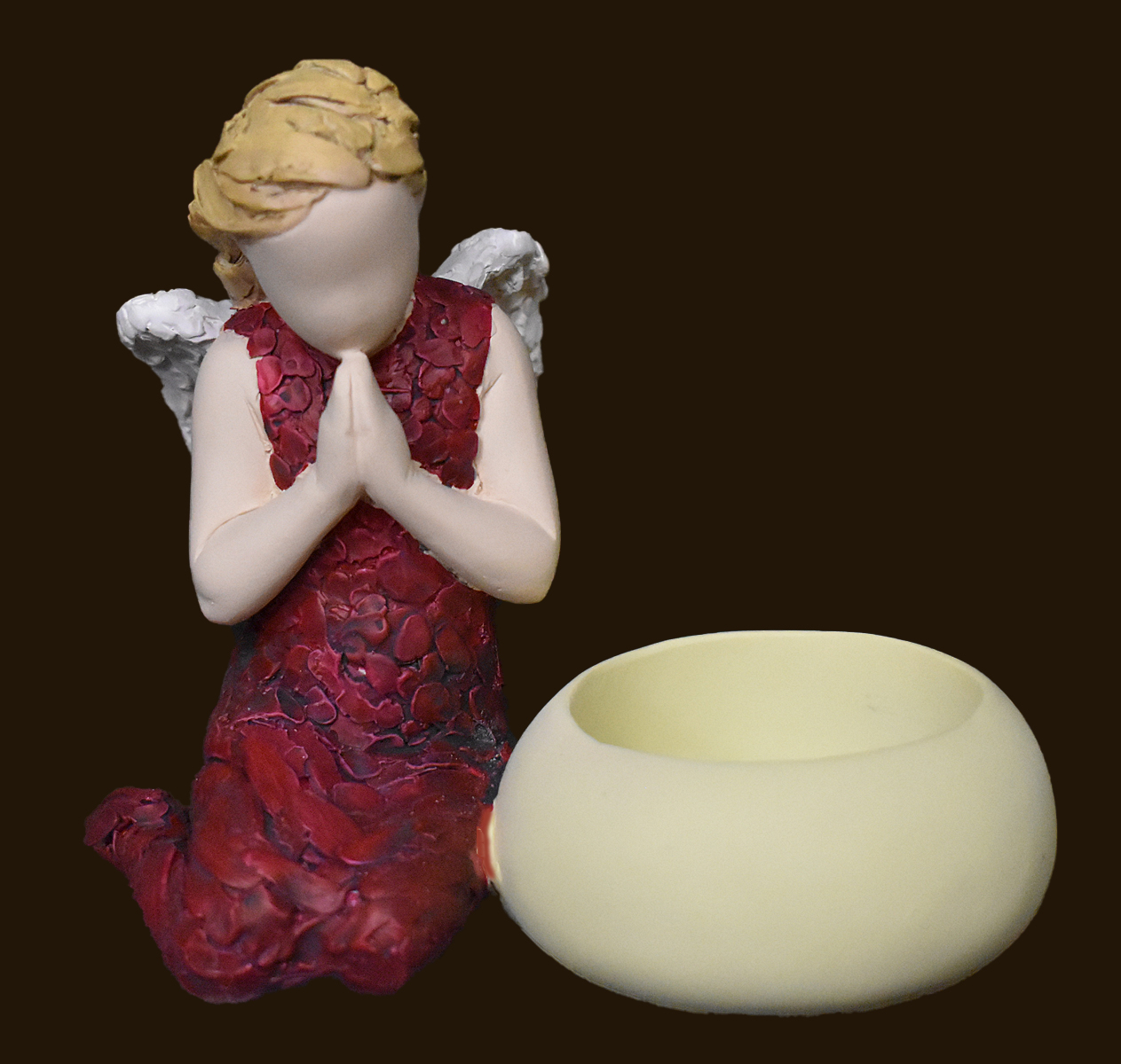 Betender Engel mit Kerzenhalter Höhe: 10 cm